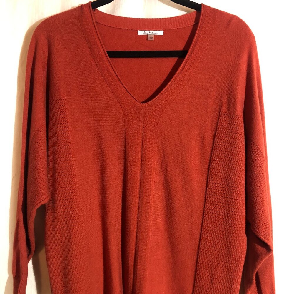 Vila Milano V Neck Rust Color Sweater Size L